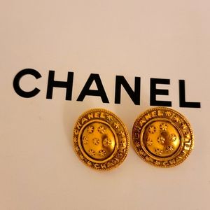 Rare! Chanel Constellation Earrings Gold Plated